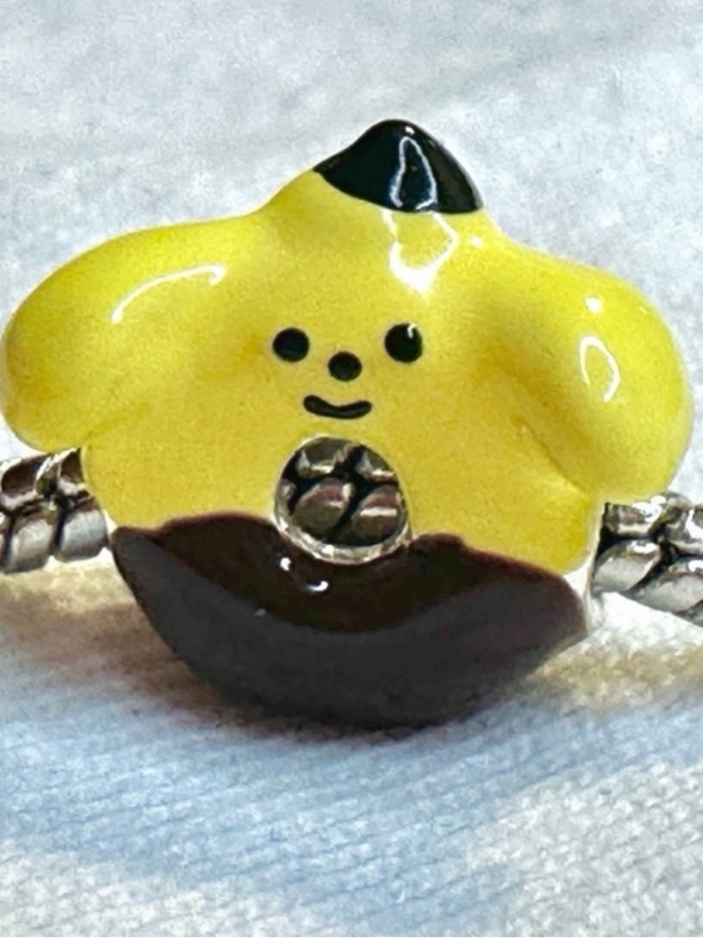 Sanrio PomPompurin doughnut hand-painted .925 silver Pandora style kawaii charm